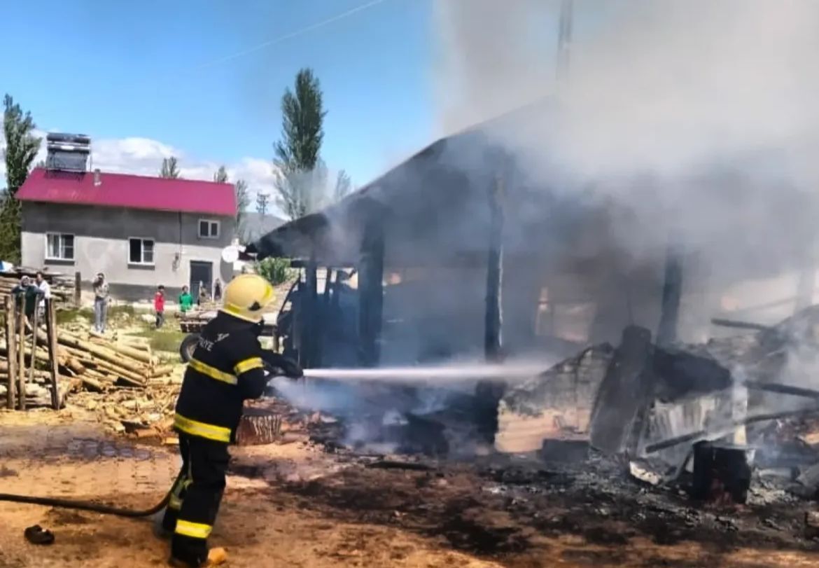 Korkutan Yangın! Odunluk Alevlere Teslim Oldu (2)