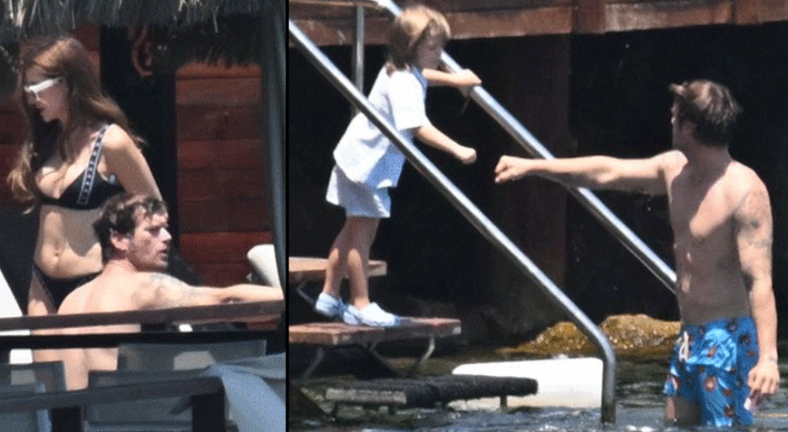 Kıvanç Tatlıtuğ'dan Oğlu Kurt Efe ile Keyifli Tatil! Balık Tuttu, Jet Sörf Yaptı