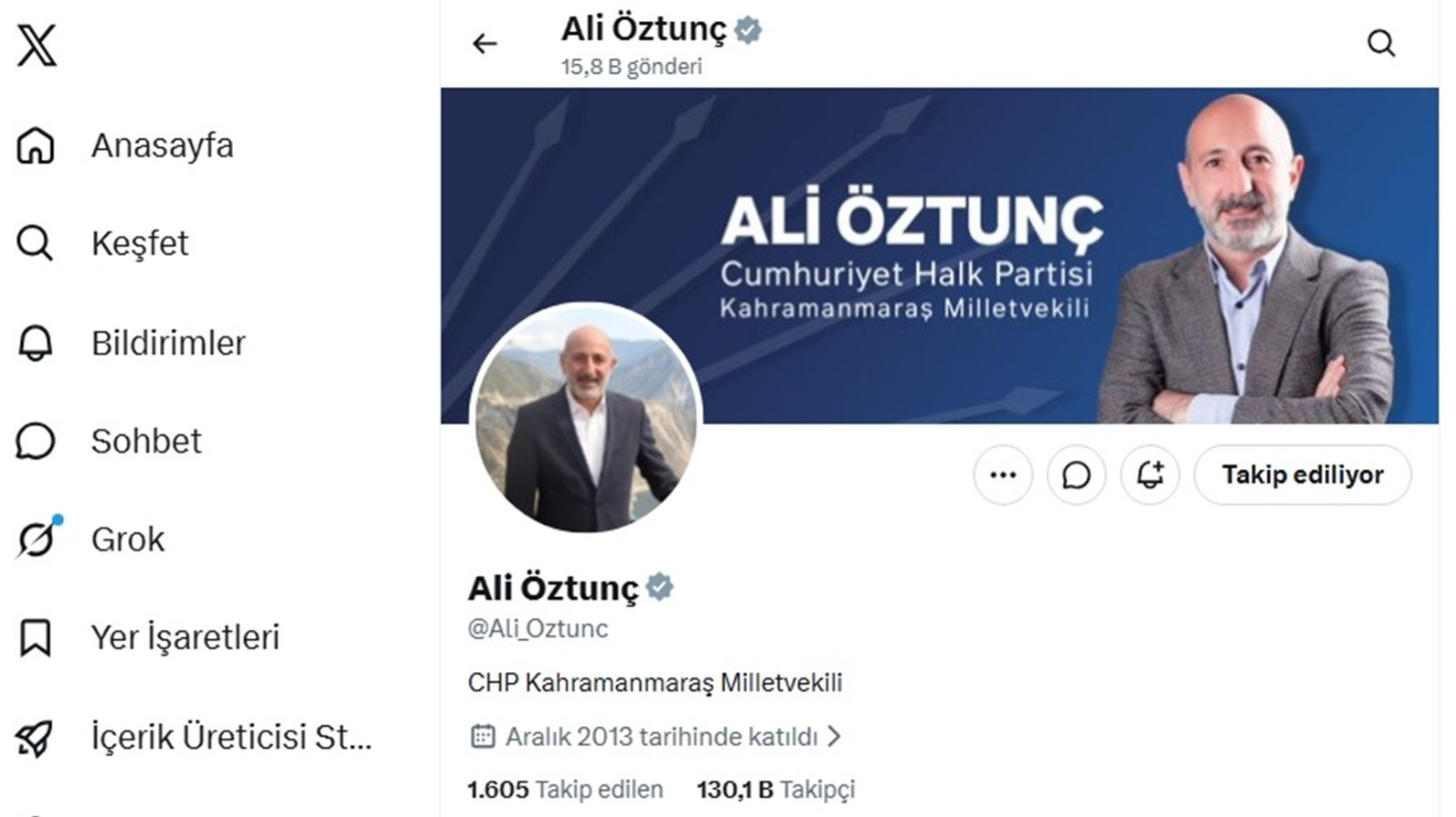 Chp Kahramanmaraş Milletvekili Ali Öztunç, Yeni Parti’ye Katılmadı