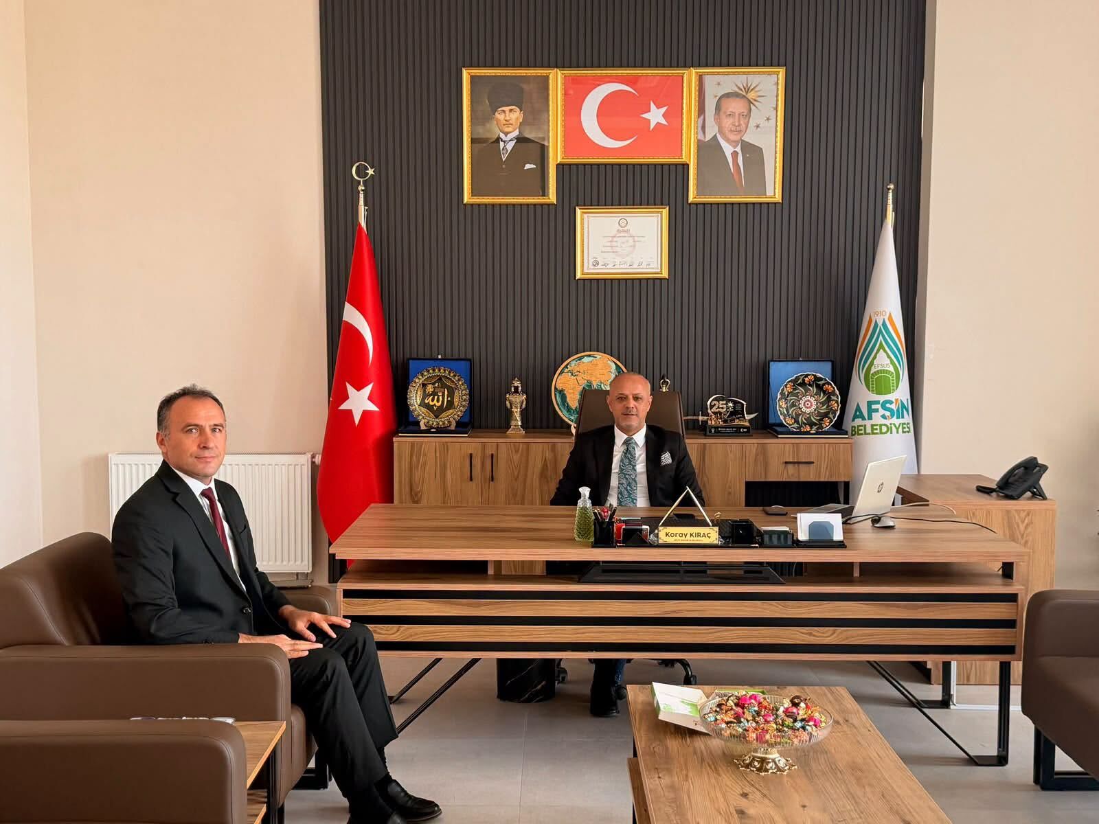Afşin Sosyal Güvenlik Merkezi Müdürü Kılınç’tan Başkan Kıraç’a Ziyaret