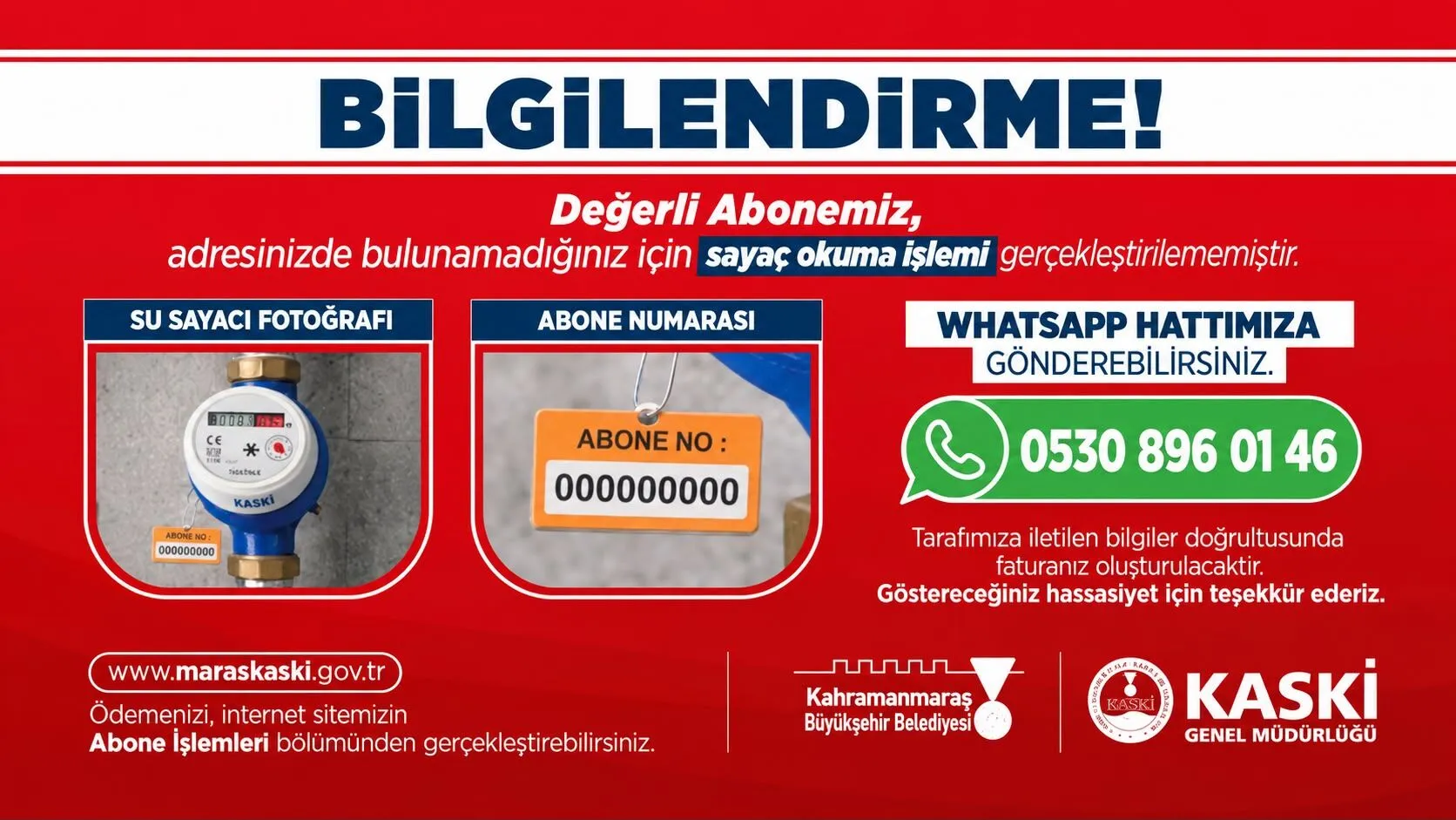 Kaski̇ Duyurdu Evde Yoksanız Su Faturanızı Böyle Oluşturabilirsiniz