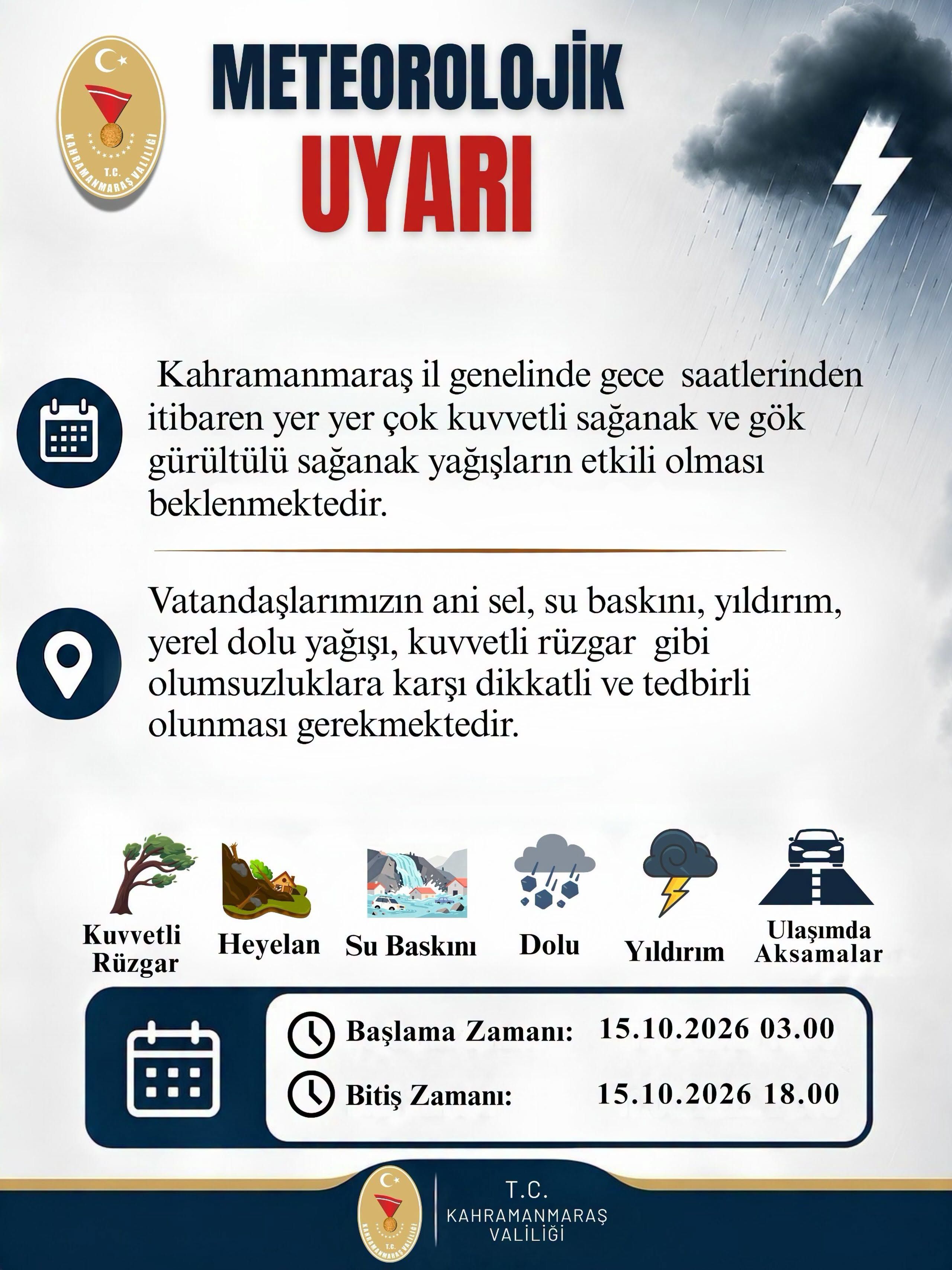 Afşin’de Kuvvetli Yağış Uyarısı-3