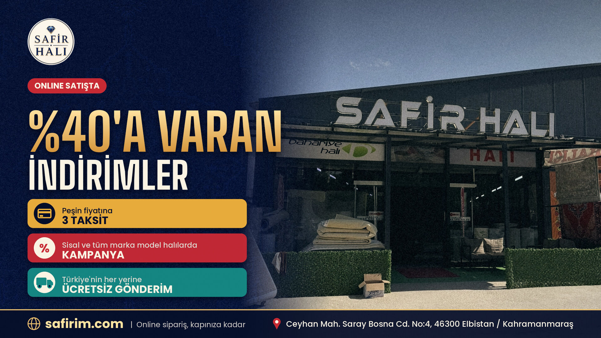 Safir Halı’dan Büyük Kampanya! Yüzde 40’A Varan İndirim Başladı