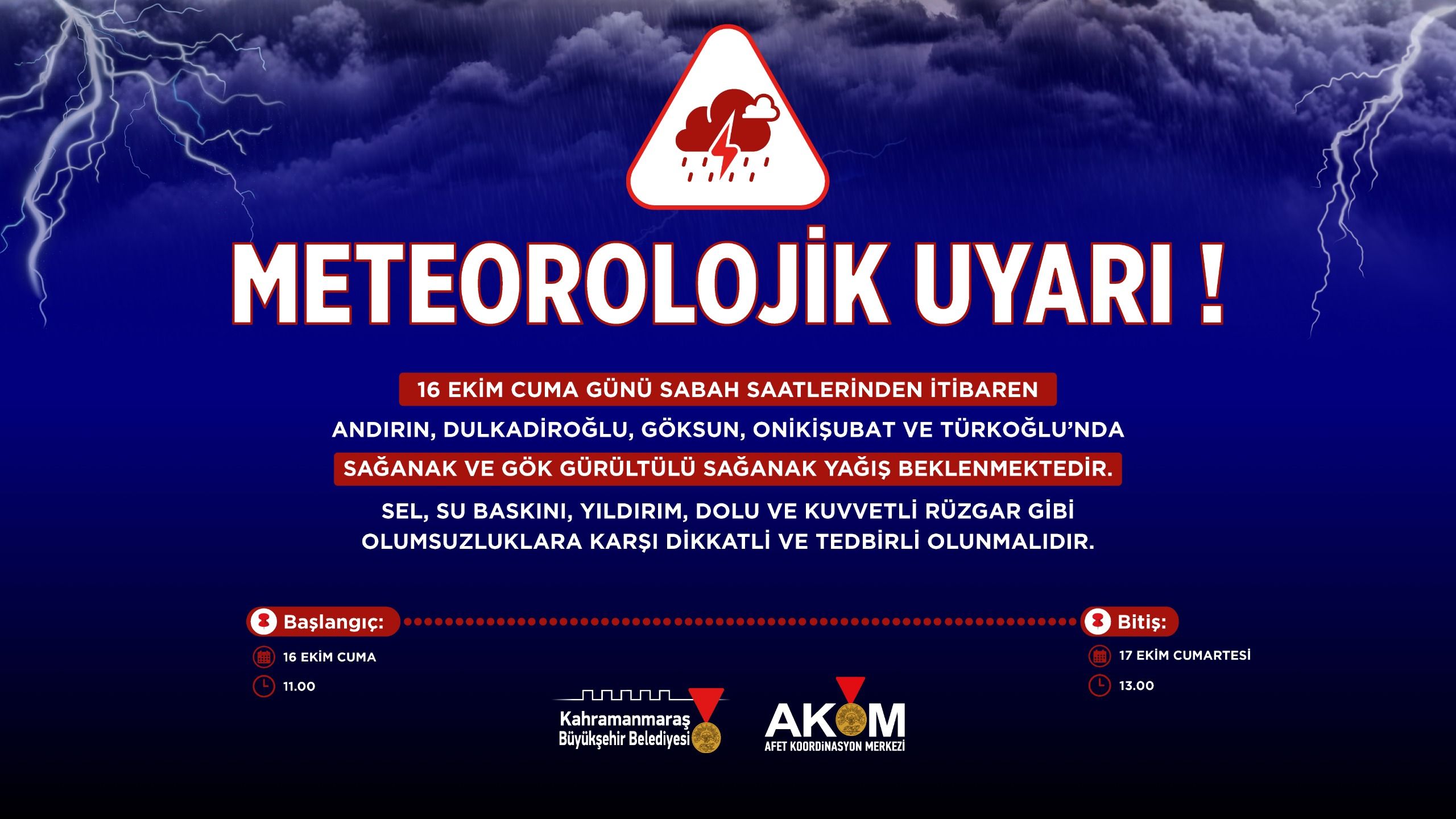 Vatandaşların Dikkatine! 5 İlçede Kuvvetli Sağanak Yağış Uyarısı